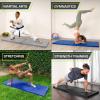 imageProsourceFit BiFold Folding Thick Exercise Mat 6x2 with Carrying Handles for MMA Gymnastics Core Workouts BlueBlack