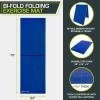 imageProsourceFit BiFold Folding Thick Exercise Mat 6x2 with Carrying Handles for MMA Gymnastics Core Workouts BlueBlue