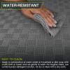 imageProsourceFit Exercise Puzzle Mat 1in Checkered EVA Foam Floor Tiles w NonSlip Texture Gym Mat w Interlocking Foam Tiles for Adjustable Surface Shock Absorbing Waterproof Gym Flooring BlueGrey  1 Inch  6 Tiles  24 Sq Ft