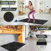 imageProsourceFit Exercise Puzzle Mat 1in Checkered EVA Foam Floor Tiles w NonSlip Texture Gym Mat w Interlocking Foam Tiles for Adjustable Surface Shock Absorbing Waterproof Gym Flooring BlueBlack  12 Inch  12 Tiles  12 Sq Ft