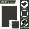 imageProsourceFit Exercise Puzzle Mat 1in Checkered EVA Foam Floor Tiles w NonSlip Texture Gym Mat w Interlocking Foam Tiles for Adjustable Surface Shock Absorbing Waterproof Gym Flooring BlueBlack  12 Inch  6 Tiles  24 Sq Ft