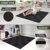 imageProsourceFit Exercise Puzzle Mat 1in Checkered EVA Foam Floor Tiles w NonSlip Texture Gym Mat w Interlocking Foam Tiles for Adjustable Surface Shock Absorbing Waterproof Gym Flooring BlueBlack  12 Inch  36 Tiles  36 Sq Ft