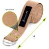 imageProsourceFit Metal DRing Yoga Strap 8 Durable Cotton for Stretching and FlexibilityBeige