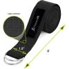 imageProsourceFit Metal DRing Yoga Strap 8 Durable Cotton for Stretching and FlexibilityBlack