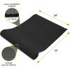 imageProsourceFit Original Yoga Exercise Mat  6mm Thick for Comfort and Stability with Carrying Straps Non Slip Multiple ColorsBlack