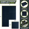 imageProsourceFit Rubber Top Exercise Puzzle Mat inch 48 SQFT 12 Tiles EVA Foam Interlocking Tiles for Home Gym Protective Flooring for Equipment and Workouts GreyBlue  34 Inch  24 Sq Ft  6 Tiles