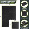 imageProsourceFit Rubber Top Exercise Puzzle Mat inch 48 SQFT 12 Tiles EVA Foam Interlocking Tiles for Home Gym Protective Flooring for Equipment and Workouts GreyGrey  12 Inch  24 Sq Ft  6 Tiles