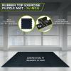 imageProsourceFit Rubber Top Exercise Puzzle Mat inch 48 SQFT 12 Tiles EVA Foam Interlocking Tiles for Home Gym Protective Flooring for Equipment and Workouts GreyBlue  34 Inch  48 Sq Ft  12 Tiles