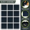 imageProsourceFit Rubber Top Exercise Puzzle Mat inch 48 SQFT 12 Tiles EVA Foam Interlocking Tiles for Home Gym Protective Flooring for Equipment and Workouts GreyBlue  12 Inch  48 Sq Ft  12 Tiles