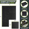 imageProsourceFit Rubber Top Exercise Puzzle Mat inch 48 SQFT 12 Tiles EVA Foam Interlocking Tiles for Home Gym Protective Flooring for Equipment and Workouts GreyGrey  34 Inch  24 Sq Ft  6 Tiles