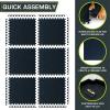 imageProsourceFit Rubber Top Exercise Puzzle Mat inch 48 SQFT 12 Tiles EVA Foam Interlocking Tiles for Home Gym Protective Flooring for Equipment and Workouts GreyBlue  12 Inch  24 Sq Ft  6 Tiles