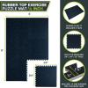 imageProsourceFit Rubber Top Exercise Puzzle Mat inch 48 SQFT 12 Tiles EVA Foam Interlocking Tiles for Home Gym Protective Flooring for Equipment and Workouts GreyBlue  12 Inch  24 Sq Ft  6 Tiles