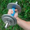imageProsourceFit Thick Grips for Dumbbell and Barbell 19in Axle Bar Adapter for Weightlifting and Strength Training BlackBlue