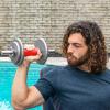 imageProsourceFit Thick Grips for Dumbbell and Barbell 19in Axle Bar Adapter for Weightlifting and Strength Training BlackRed