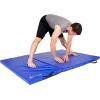imageProsourceFit TriFold Folding Thick Exercise Mat 6x4 with Carrying Handles for Tumbling Martial Arts Gymnastics Stretching Core WorkoutsBlue