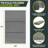 imageProsourceFit TriFold Folding Thick Exercise Mat 6x4 with Carrying Handles for Tumbling Martial Arts Gymnastics Stretching Core WorkoutsGrey