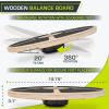 imageProsourceFit Wooden Balance Board NonSlip Wobble Core Trainer 1575in 395cm Diameter with 360 Rotation for Stability Training Full Body Exercises Physical TherapyBlack