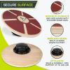 imageProsourceFit Wooden Balance Board NonSlip Wobble Core Trainer 1575in 395cm Diameter with 360 Rotation for Stability Training Full Body Exercises Physical TherapyRed