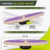 imageProsourceFit Wooden Balance Board NonSlip Wobble Core Trainer 1575in 395cm Diameter with 360 Rotation for Stability Training Full Body Exercises Physical TherapyPurple