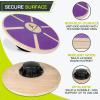 imageProsourceFit Wooden Balance Board NonSlip Wobble Core Trainer 1575in 395cm Diameter with 360 Rotation for Stability Training Full Body Exercises Physical TherapyPurple