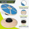 imageProsourceFit Wooden Balance Board NonSlip Wobble Core Trainer 1575in 395cm Diameter with 360 Rotation for Stability Training Full Body Exercises Physical TherapyBlue