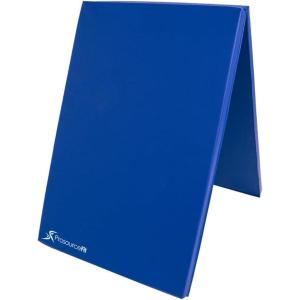 imageProsourceFit BiFold Folding Thick Exercise Mat 6x2 with Carrying Handles for MMA Gymnastics Core Workouts BlueBlue