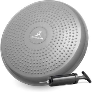 imageProsourceFit Core Balance Disc Trainer 14 Diameter with Pump for Improving Posture Fitness StabilityGrey