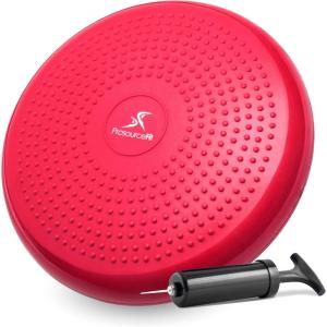 imageProsourceFit Core Balance Disc Trainer 14 Diameter with Pump for Improving Posture Fitness StabilityRed