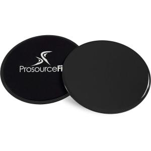 imageProsourceFit Core Sliding Exercise Discs DualSided Sliders for Use on Any Surface at Home or Gym for FullBody Workouts Set of 2Black