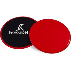 imageProsourceFit Core Sliding Exercise Discs DualSided Sliders for Use on Any Surface at Home or Gym for FullBody Workouts Set of 2Red