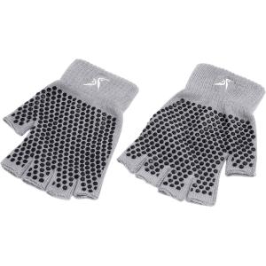 imageProsourceFit Grippy Yoga Gloves Yoga Hand Grips with Firm Fingerless Design One Size Fits All Yoga Gloves with Grips for Women and Men AquaGrey