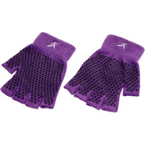 imageProsourceFit Grippy Yoga Gloves Yoga Hand Grips with Firm Fingerless Design One Size Fits All Yoga Gloves with Grips for Women and Men AquaPurple