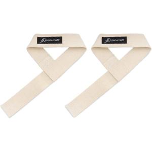 imageProsourceFit Pair of Weight Lifting Straps for Men and Women Adjustable Cotton Straps for Improved Grip BeigeBeige