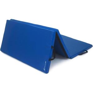 imageProsourceFit TriFold Folding Thick Exercise Mat 6x4 with Carrying Handles for Tumbling Martial Arts Gymnastics Stretching Core WorkoutsBlue