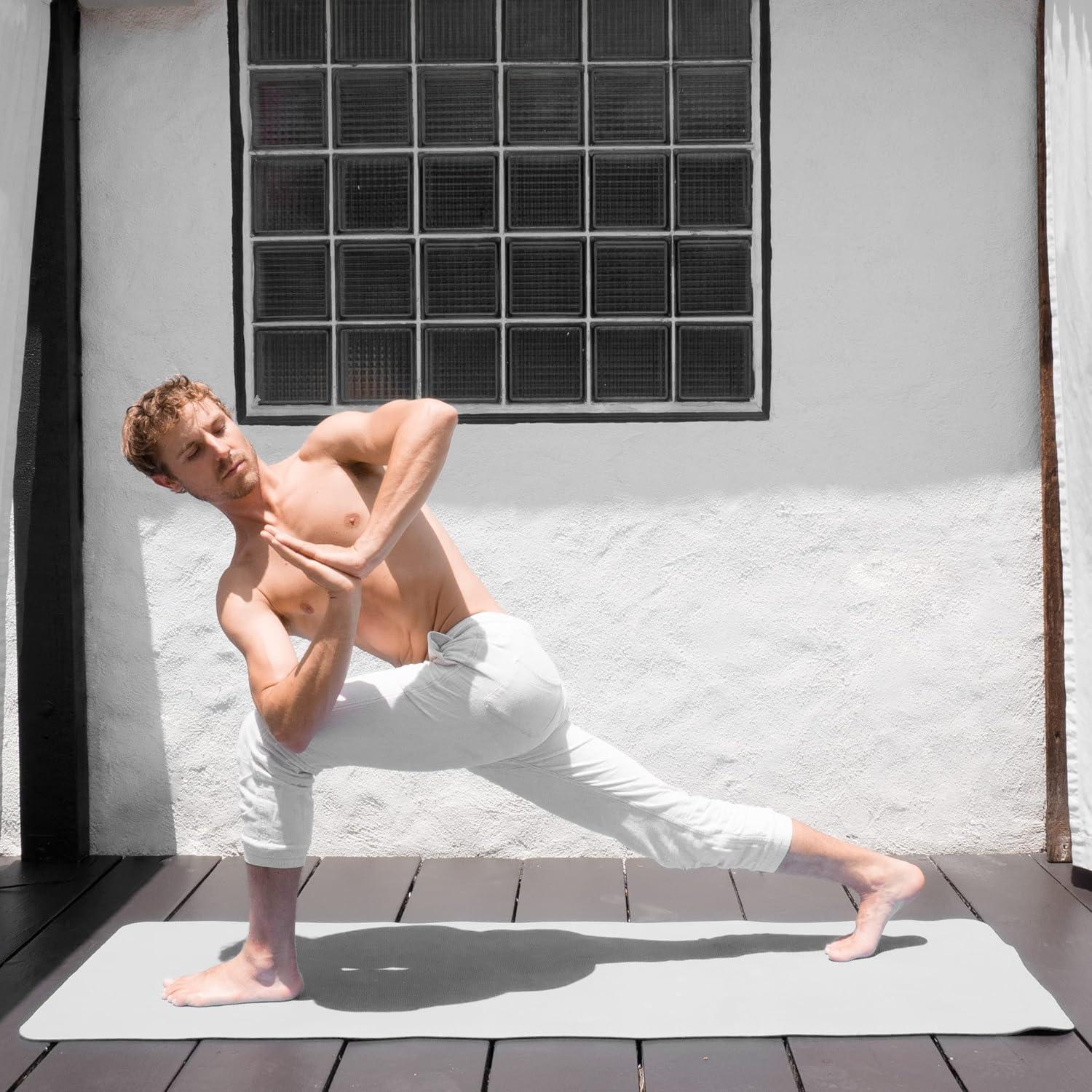 imageProsourceFit Natura TPE Yoga Mat 14quot 6mm Thick 72quot Long Reversible with HighDensity Cushion ampamp Nonslip Texture Ecoconscious ampamp HygienicBlackGrey