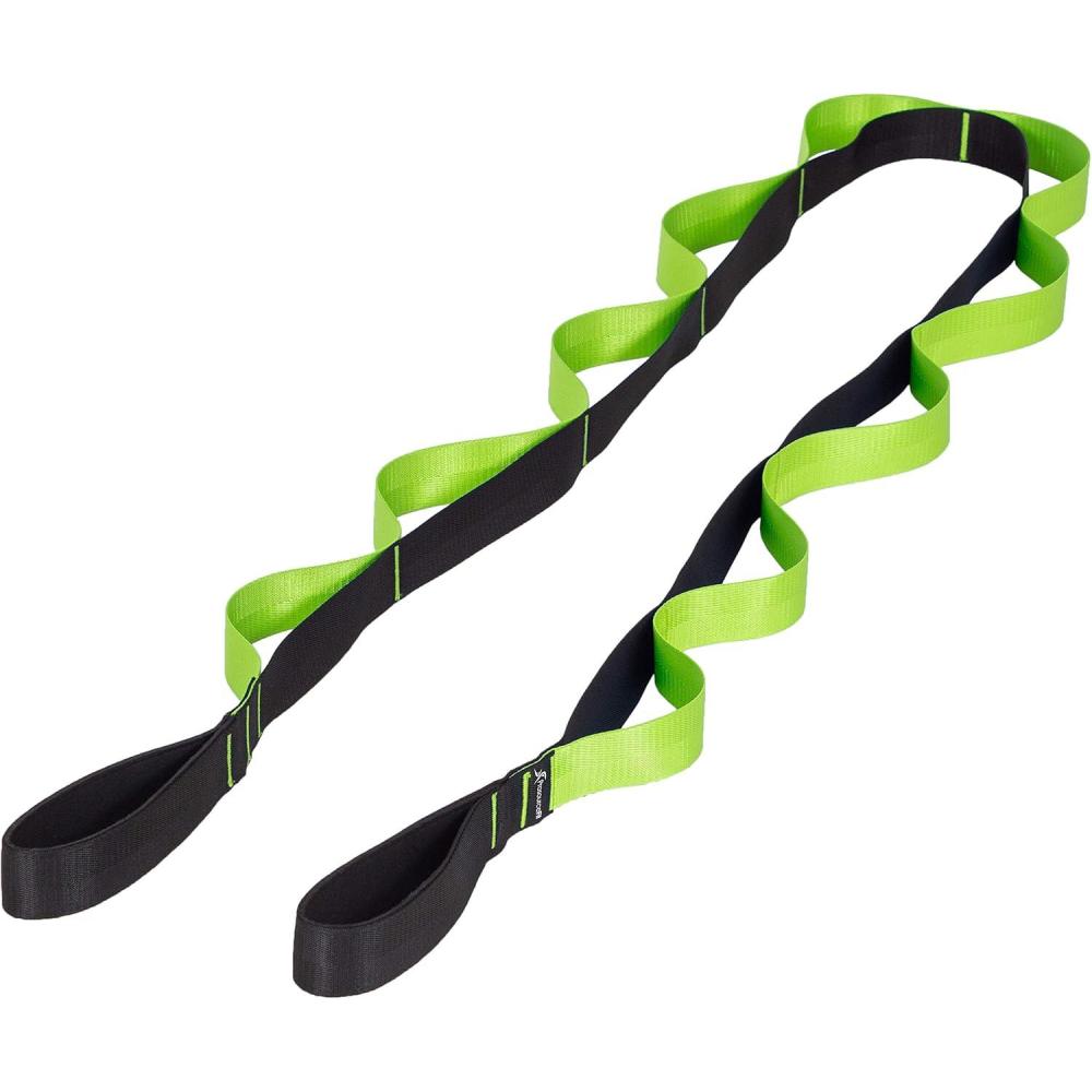 imageProsourceFIt MultiLoop Stretching Strap 8 Ft for Yoga Pilates Physical Therapy Sports Dance ampamp Gymnastics to Improve Posture Increase Flexibility and Mobility 3 dualtoned colors availableGreen