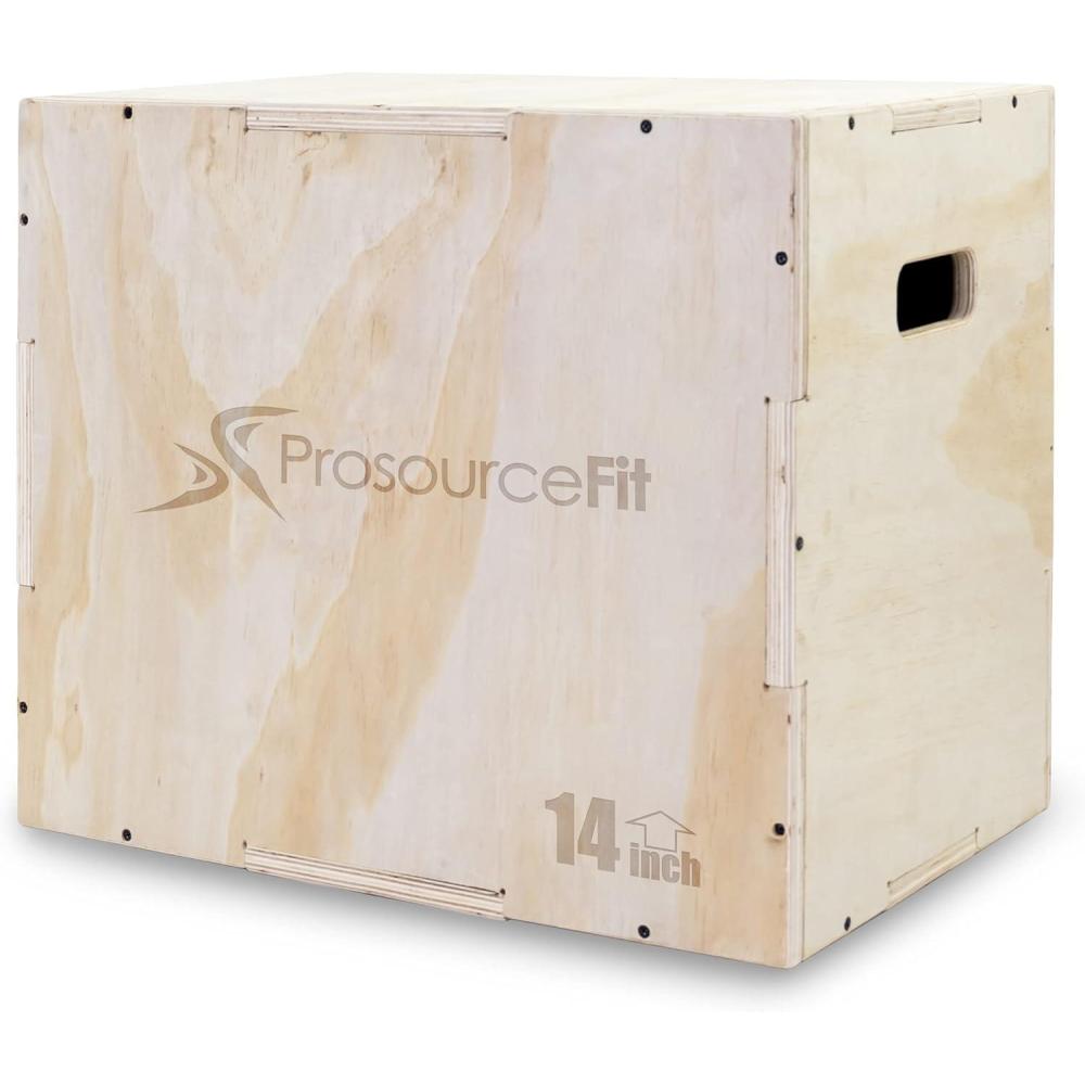 imageProsourceFit 3in1 Wood Plyometric Jump Box For Cross Conditioning Agility Vertical Jump Training ampamp Plyo Workouts Beige 30L x 24W x 20HBeige 16 x 14 x 12