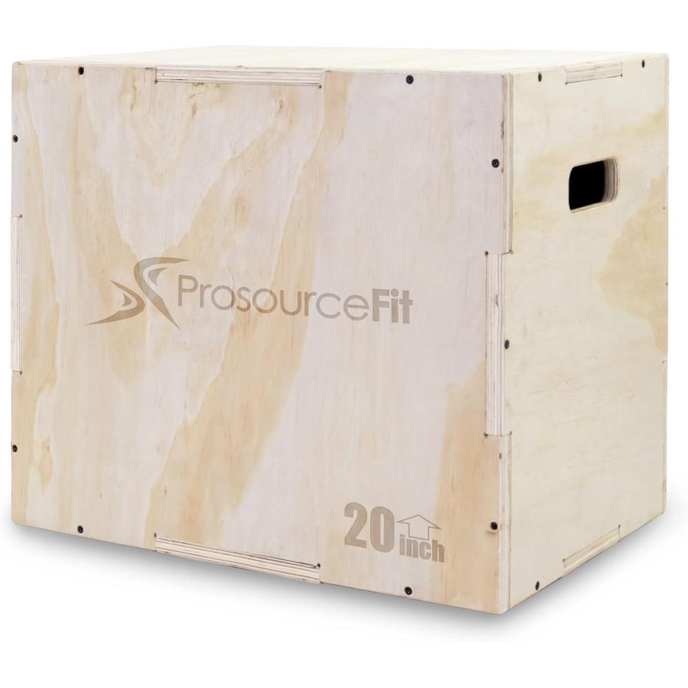 imageProsourceFit 3in1 Wood Plyometric Jump Box For Cross Conditioning Agility Vertical Jump Training ampamp Plyo Workouts Beige 30L x 24W x 20HBeige 24 x 20 x 16