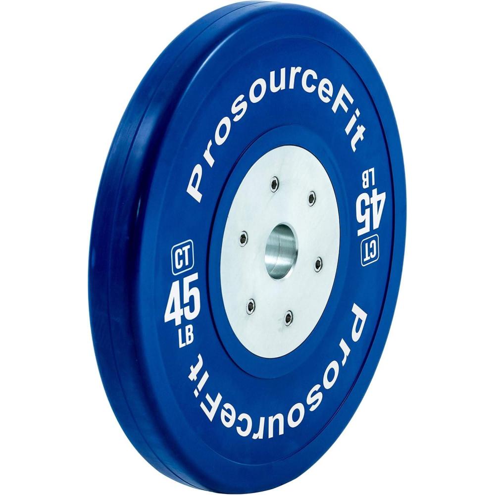 imageProsourceFit Competition Color Training Bumper Plates Rubber with Steel Insert 45lb Calibrated for Cross Conditioning Power Lifting Weight TrainingBlue 45lb