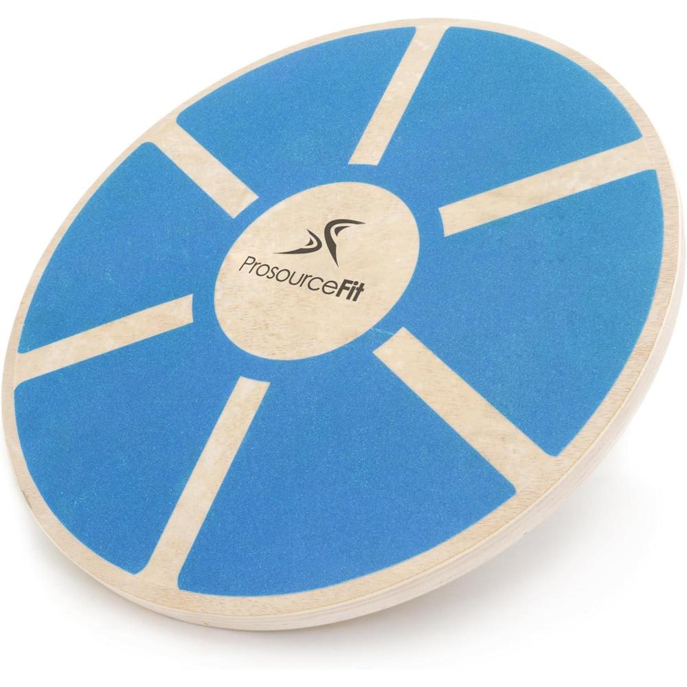 imageProsourceFit Wooden Balance Board NonSlip Wobble Core Trainer 1575in 395cm Diameter with 360 Rotation for Stability Training Full Body Exercises Physical TherapyBlue
