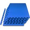 imageProsourceFit Exercise Puzzle Mat 1in Checkered EVA Foam Floor Tiles w NonSlip Texture Gym Mat w Interlocking Foam Tiles for Adjustable Surface Shock Absorbing Waterproof Gym Flooring BlueBlue  1 Inch  6 Tiles  24 Sq Ft