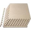 imageProsourceFit Puzzle Exercise Mat  in EVA Interlocking Foam Floor Tiles for Home Gym Mat for Home Workout Equipment Floor Padding for KidsBeige  12 Inch  24 Sq Ft  6 Tiles