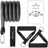 imageProsourceFit Single Stackable Resistance Bands with Door Anchor and Exercise Guide 812 LB Heavy Duty Fitness Tube for FullBody Exercises and Home WorkoutsBlack 16 LB to 20 LB Resistance Level