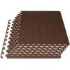 imageProsourceFit Wood Grain Puzzle Mat 12in 6 EVA Foam Interlocking Floor Tiles 24SQ FT for Secure Indoor Room Workout Flooring and Playmat Dark OakDark Walnut  24 Sq Ft  6 Tiles