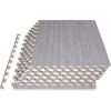 imageProsourceFit Wood Grain Puzzle Mat 12in 6 EVA Foam Interlocking Floor Tiles 24SQ FT for Secure Indoor Room Workout Flooring and Playmat Dark OakSlate Grey  24 Sq Ft  6 Tiles