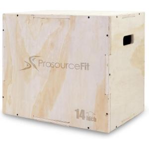 imageProsourceFit 3in1 Wood Plyometric Jump Box For Cross Conditioning Agility Vertical Jump Training ampamp Plyo Workouts Beige 30L x 24W x 20HBeige 16 x 14 x 12