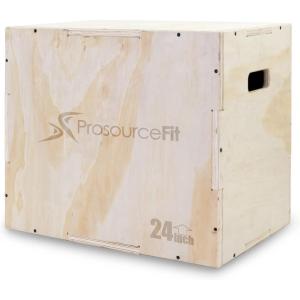 imageProsourceFit 3in1 Wood Plyometric Jump Box For Cross Conditioning Agility Vertical Jump Training ampamp Plyo Workouts Beige 30L x 24W x 20HBeige 30 x 24 x 20