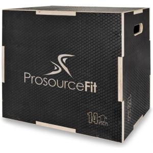 imageProsourceFit 3in1 Wood Plyometric Jump Box For Cross Conditioning Agility Vertical Jump Training ampamp Plyo Workouts Beige 30L x 24W x 20HBlack 16 x 12 x 14