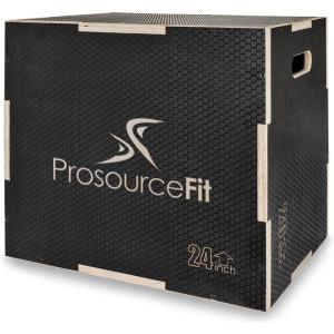 imageProsourceFit 3in1 Wood Plyometric Jump Box For Cross Conditioning Agility Vertical Jump Training ampamp Plyo Workouts Beige 30L x 24W x 20HBlack 30 x 20 x 24