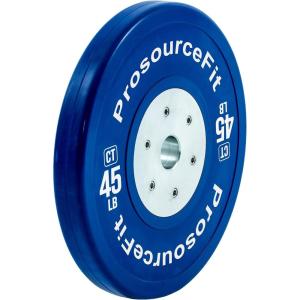 imageProsourceFit Competition Color Training Bumper Plates Rubber with Steel Insert 45lb Calibrated for Cross Conditioning Power Lifting Weight TrainingBlue 45lb